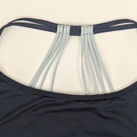 LIVI Active Women Sports Bra 18 Navy Blue Strappy Back Pullover Unlined - Picture 3 of 8